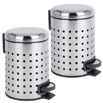 

Set 2 paper bins with 3L pedal, perforated Wenko brand Leman