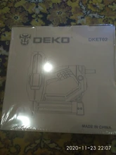 DEKO-pistola de aparejos y grapadora eléctrica, DKET02, grapa de muebles, para marco con grapas y herramienta de carpintería