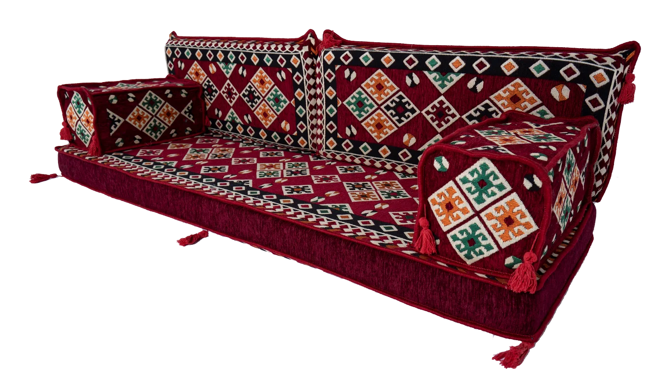 Pallet Sofa Cushions,Arabic Sofa Floor Seating Set, Traditional Design Arabic Lounge Set, Arabic Majlis, Ottoman Couch and Rug