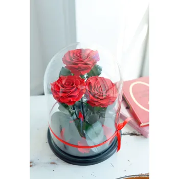 

Rose in a flask trio premium fuchsia 32*22*7 cm