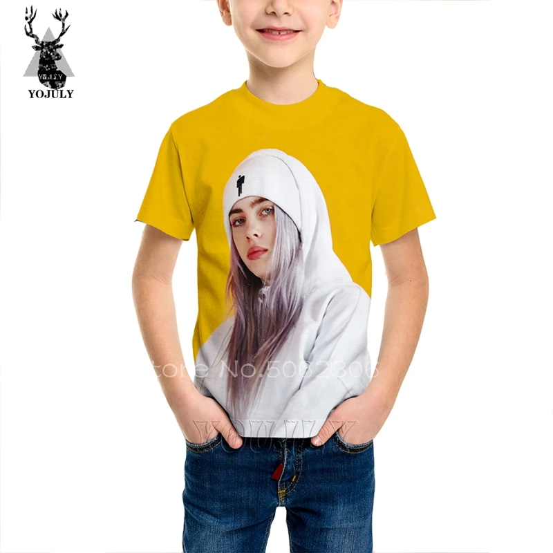 Najtaniej Billie eilish dzieci koszula jedwabna odzież dziecięca t koszula 3D dzieci odzież nunu koszulki dla dzieci dziewczyny bobo modis chłopiec choses C07