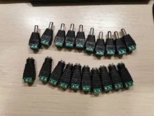 Adaptador de enchufe macho para CCTV, luz LED de un solo color, 12V, 2,1x5,5mm, cc, 10 uds.