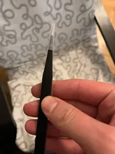 Pinza de mano de 1,0 MM para decoración de uñas, herramienta de selección de Gel acrílico para decoración de gemas, diamantes de imitación, pinzas negras para pestañas, 1 unidad