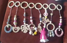 2021 nuevo 4 unids/set bebé nórdicos Estructura de gimnasia para bebés colgantes para colgar mordedor anillo de madera Molar regalos