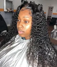 Melodie 28 30 32 pulgadas onda profunda mechones con cierre brasileño de la Virgen del pelo humano Frontal rizado mechones y 4X4 cierre