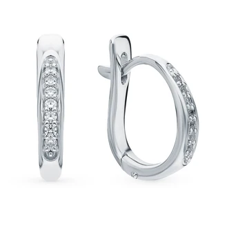 

Silver earrings with cubic zirconia sunlight sample 925