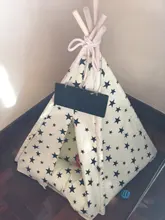 Tipi de Gato con cojín y pizarra para perros, carpa portátil para perros y casas de mascotas, tienda plegable de lona de madera para mascotas, cama para animales pequeños