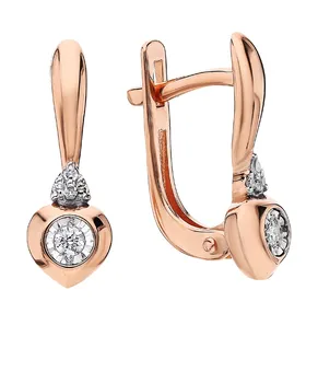 

Gold earrings with diamonds sunlight sample 585