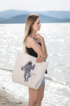 

Angemiel Bag Large Space Giving the Nod Astronot Tote Shopping Beach Bag