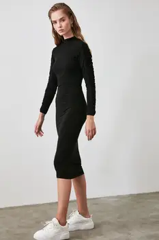 

Trendyol Shir Detailed Upright Collar Knitted Dress TWOAW21EL0236