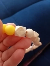 Mordedor de madera orgánico para bebé, mordedor en forma de Animal Natural, juguete de dentición, cuentas de silicona, regalo para bebé recién nacido, 2 uds.