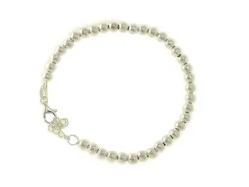 

Silver bracelet formed by 5 MM balls and carabiner clasp