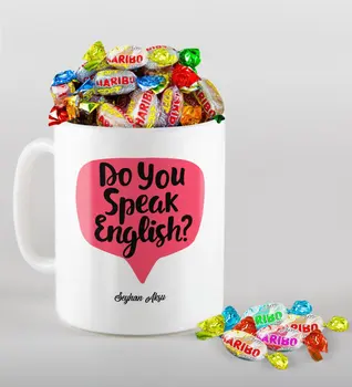 

Personalized English Teacher Mug and Haribo Candy Gift Seti-14
