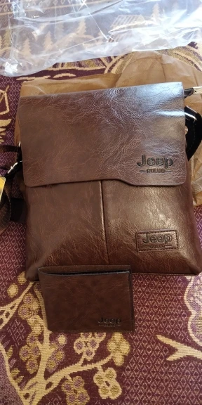 Men's Leather Messenger Bag with Phone Case photo review