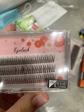 Kimcci-extensiones de pestañas individuales, 120 nudos/funda, pestañas de racimo 3D de visón Natural, maquillaje profesional acampanado