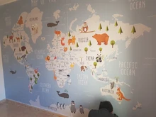Custom Wallpaper Murals Background World-Map Bedroom Beibehang Living-Room Cartoon 3d