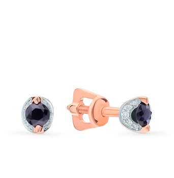 

Gold earrings with sapphires and diamonds sunlight sample 585