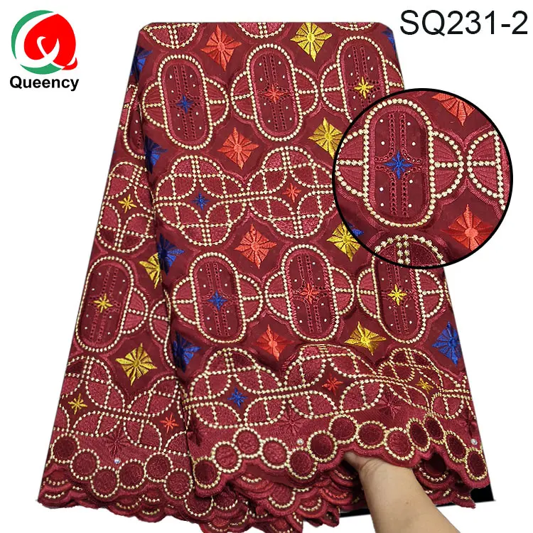 SQ231-хорошая цена Африка Хлопок Кружева большого качества традиционный дизайн материал для женщин платья 7 цветов