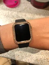 Funda de diamante para Apple Watch 5, 44mm, 40mm, iWatch Series 4, protector de pantalla, funda de PC para Apple Watch 3, 38mm, 42mm