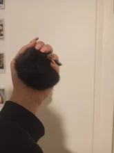 LLavero de piel falsa de 8cm para automóvil, llavero para automóvil con pompón, cadenas de color plateado, pompones, imitación de piel de zorro y conejo, 1 Uds.