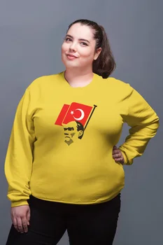 

Angemiel Wear Turkish Flag Yellow Women Sweatshirts