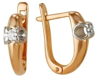 

Master brilliant earrings with 2 diamonds in red gold