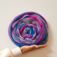 Wool Blended Wool Roving 50g Merino Mixed Hand Dyed Wool Top Art Needle and Wet Felting Supplies Needle Felting Diy Wool (NO.12) 1