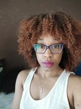 Pelucas Afro rizadas de pelo corto con flequillo para mujeres negras, cabello sintético africano sin pegamento, Cosplay, Lizzy de alta temperatura