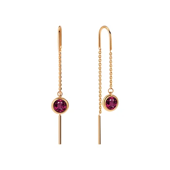 

Gold earrings with rubies synthetic sunlight sample 585