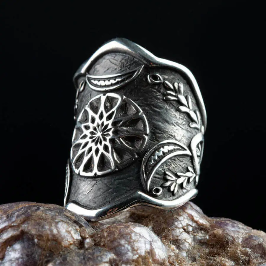 P1- dirilis-ertugrul-ring- eagle-ring-ottoman-ring-925-Sterling-Silver-Mens-Ring-Wedding-Men-Rings-Male-Jewelry-Rings-For-Men-Women-Rings-for-Women-Men-Jewelry-Retro-Flower-Men`s-Rings-Jewelry