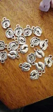20 piezas encantos pies 13x10mm plata tibetana chapado en oro bronce colgantes joyería antigua fabricación artesanal DIY