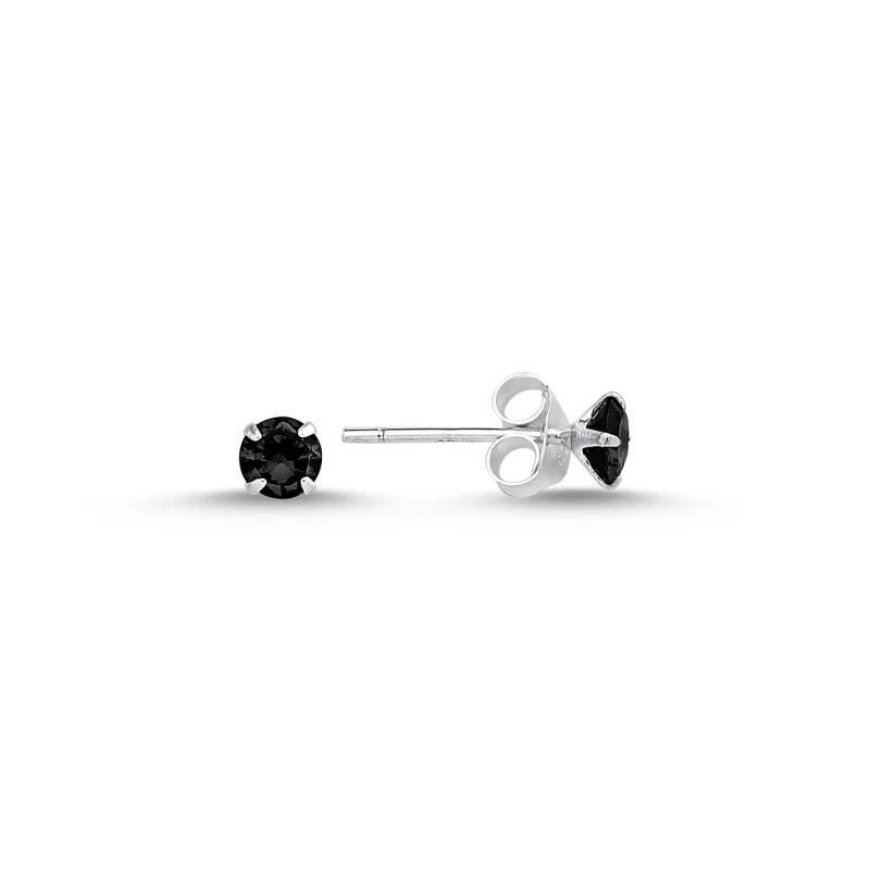 

Armagano 4mm Round Black Zircon Engagement Earrings