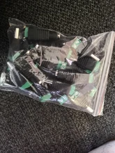 5 Juegos de 10 Uds. De cámaras, 2,1mm x 5,5mm, adaptador de enchufe hembra y macho, toma de corriente continua, color verde