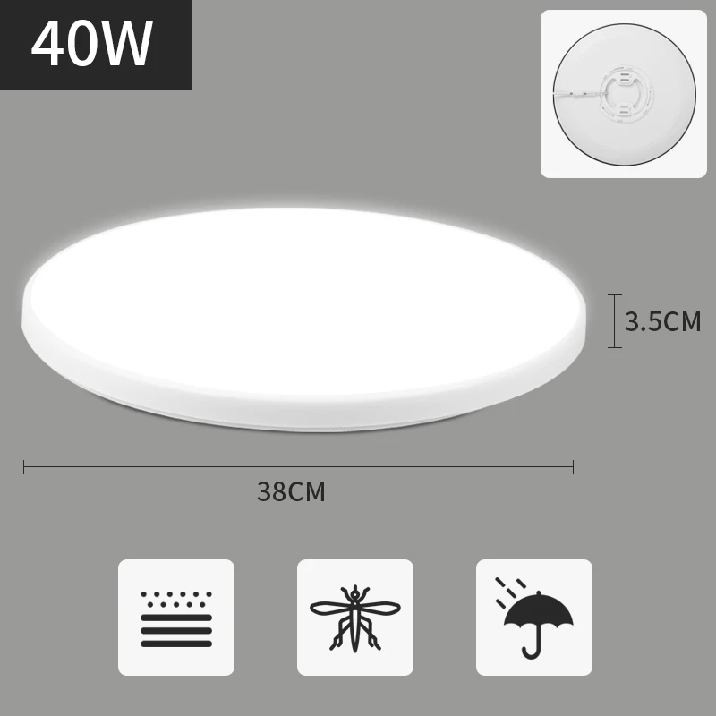 Round LED Panel Ceiling Light, 15W-50W, Surface Mount for Indoor Home, Kitchen, Bedroom Lighting