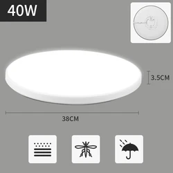 Round LED Panel Ceiling Light, 15W - 50W, Surface Mount for Indoor Home, Kitchen, Bedroom Lighting (Ultra - thin - white - 40W)