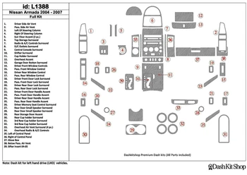 

Interior lining for Nissan Armada 2004-2007. Set L1388.