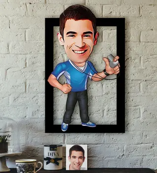 

Personalized Mr Coach Caricature OF 3D Wood Tablo-1 Reliable Quality Cost Effective Gift Home Decoration Wall Modern