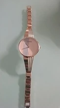 CUSSI-reloj de oro rosa para mujer, pulsera de lujo de acero inoxidable, reloj de joyería de mujer