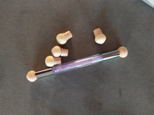 1 pincel de decoración de uñas con degradado, bolígrafo de dibujo de pintura con 4 cabezales de esponja de repuesto, herramienta de manicura con mango de diamante de imitación de doble extremo NB14 #