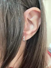 Pendientes de plata de ley 925 con circonita en forma de corazón, joyería pequeña