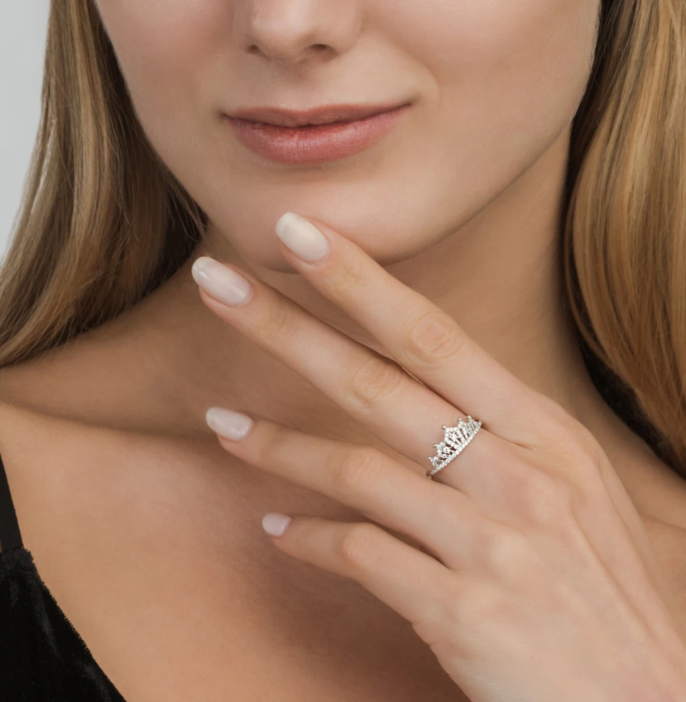 Серебряное кольцо с фианитами SUNLIGHT проба 925