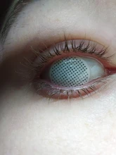EYESHARE-1 par de lentes de contacto de malla blanca de gran diámetro, cosméticos para ojos de colores, lentes de contacto para Cosplay para Halloween