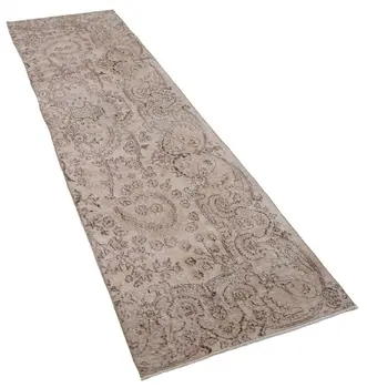 

83x290 Cm Beige Handmade Overdyed Runner Rug-3x9 Ft