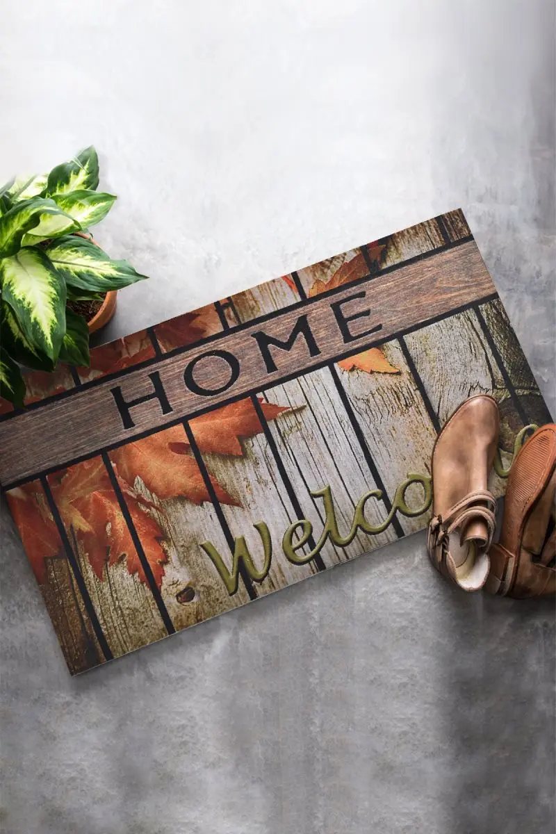 Дверной коврик для ванной комнаты, мягкий коврик для двери матово-резиновый коврик-коврик крытый | осень 45X70 см