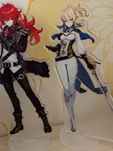 Genshin-figura de Anime de impacto Diluc Venti Klee Keqing Qiqi, soporte acrílico, modelo de placa, decoración de escritorio, señal de pie, llavero de ventilador, regalos