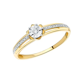 

Gold ring with diamonds sunlight sample 585