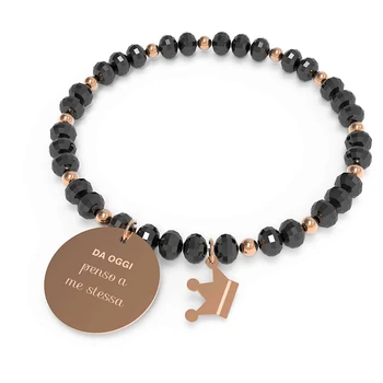 

10 Good Propositi Bracelet Woman I Think to myself Collection Crystal Rose Gold (Onix) B-5239RO/N