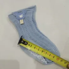 Lytwtw-Calcetines antideslizantes de algodón para niños y niñas, medias transpirables con lazo de flores, de primavera, para regalo, 1 par