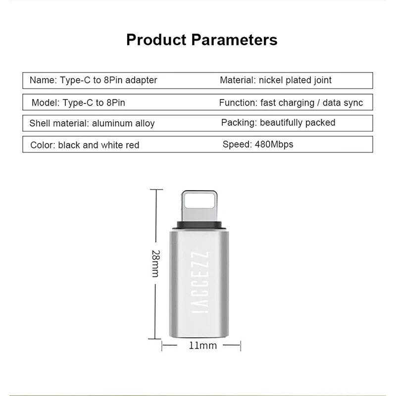 ! Переходник ACCEZZ OTG с гнездом Type C на штекер lighting адаптеры для Apple iPhone 12 11 X XS XR 8 7 Plus