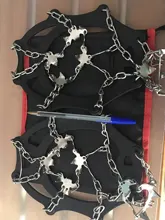 18 dientes hielo nieve crampones antideslizante escalada pinza zapato cubre Spike zapatos de acero inoxidable nieve antideslizante de la cubierta del zapato Crampon